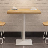 Square Wooden Fir Table Industrial Dining Table with Metal Pedestal Base Clearhalo ' dining_table' 'Dining Tables & Seating' 'Dining Tables' 'furn' 'furn_dining_table' 'Furniture' 'furniture_dining_table' 'Kitchen & Dining Furniture' 'kitchen&dining_furn' 'kitchen' 'kitchen_dining_table' 3923026