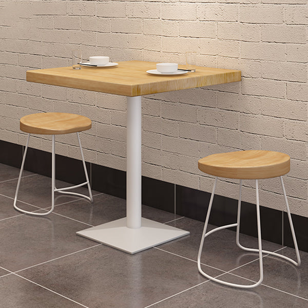 Square Wooden Fir Table Industrial Dining Table with Metal Pedestal Base Clearhalo ' dining_table' 'Dining Tables & Seating' 'Dining Tables' 'furn' 'furn_dining_table' 'Furniture' 'furniture_dining_table' 'Kitchen & Dining Furniture' 'kitchen&dining_furn' 'kitchen' 'kitchen_dining_table' 3923029