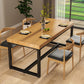 Industrial Solid Wood Dining Table Rectangle Table in Brown with Metal Trestle Base Clearhalo ' dining_table' 'Dining Tables & Seating' 'Dining Tables' 'furn' 'furn_dining_table' 'Furniture' 'furniture_dining_table' 'Kitchen & Dining Furniture' 'kitchen&dining_furn' 'kitchen' 'kitchen_dining_table' 3923052