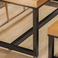 Industrial Solid Wood Dining Table Rectangle Table in Brown with Metal Trestle Base Clearhalo ' dining_table' 'Dining Tables & Seating' 'Dining Tables' 'furn' 'furn_dining_table' 'Furniture' 'furniture_dining_table' 'Kitchen & Dining Furniture' 'kitchen&dining_furn' 'kitchen' 'kitchen_dining_table' 3923058