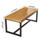 Industrial Solid Wood Dining Table Rectangle Table in Brown with Metal Trestle Base Clearhalo ' dining_table' 'Dining Tables & Seating' 'Dining Tables' 'furn' 'furn_dining_table' 'Furniture' 'furniture_dining_table' 'Kitchen & Dining Furniture' 'kitchen&dining_furn' 'kitchen' 'kitchen_dining_table' 3923061