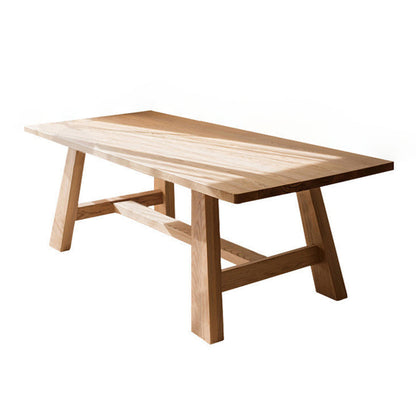 Rectangle Pine Solid Wood Table in Nature Modern Dining Table with Trestle Base for Restaurant Without Chairs Clearhalo ' dining_table' 'Dining Tables & Seating' 'Dining Tables' 'furn' 'furn_dining_table' 'Furniture' 'furniture_dining_table' 'Kitchen & Dining Furniture' 'kitchen&dining_furn' 'kitchen' 'kitchen_dining_table' 3923067