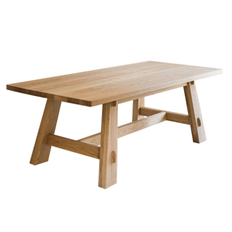 Rectangle Pine Solid Wood Table in Nature Modern Dining Table with Trestle Base for Restaurant Clearhalo ' dining_table' 'Dining Tables & Seating' 'Dining Tables' 'furn' 'furn_dining_table' 'Furniture' 'furniture_dining_table' 'Kitchen & Dining Furniture' 'kitchen&dining_furn' 'kitchen' 'kitchen_dining_table' 3923071
