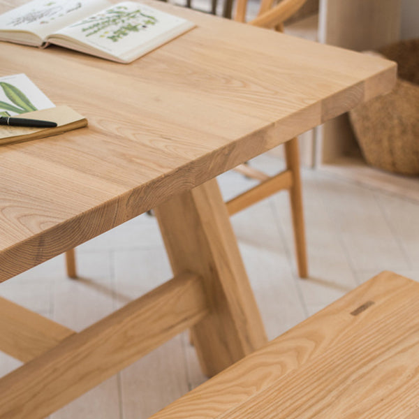 Rectangle Pine Solid Wood Table in Nature Modern Dining Table with Trestle Base for Restaurant Clearhalo ' dining_table' 'Dining Tables & Seating' 'Dining Tables' 'furn' 'furn_dining_table' 'Furniture' 'furniture_dining_table' 'Kitchen & Dining Furniture' 'kitchen&dining_furn' 'kitchen' 'kitchen_dining_table' 3923072