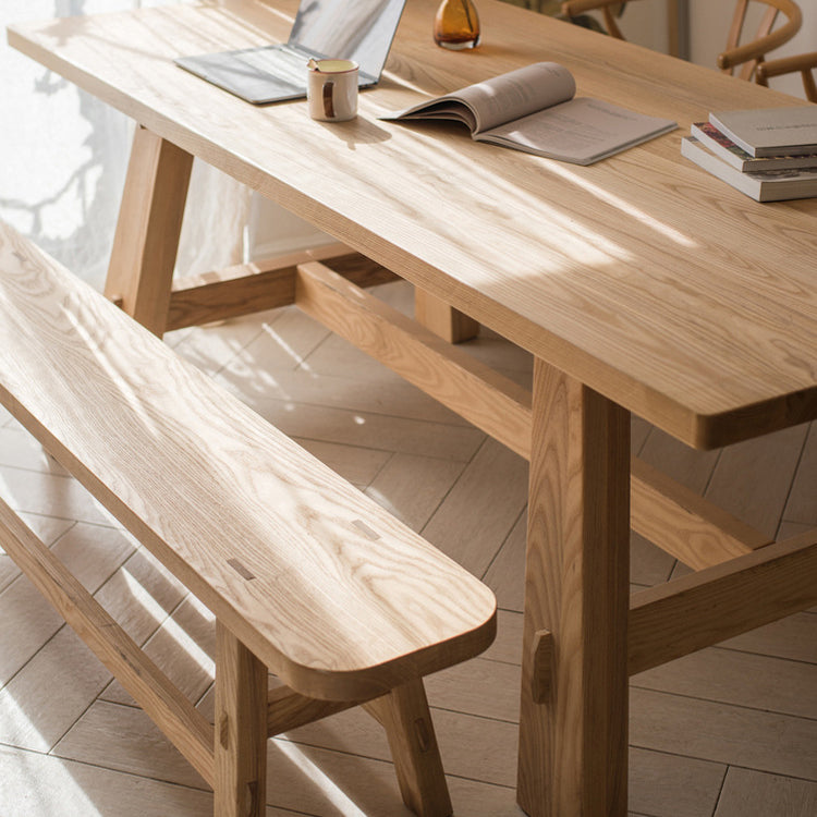 Rectangle Pine Solid Wood Table in Nature Modern Dining Table with Trestle Base for Restaurant Clearhalo ' dining_table' 'Dining Tables & Seating' 'Dining Tables' 'furn' 'furn_dining_table' 'Furniture' 'furniture_dining_table' 'Kitchen & Dining Furniture' 'kitchen&dining_furn' 'kitchen' 'kitchen_dining_table' 3923073