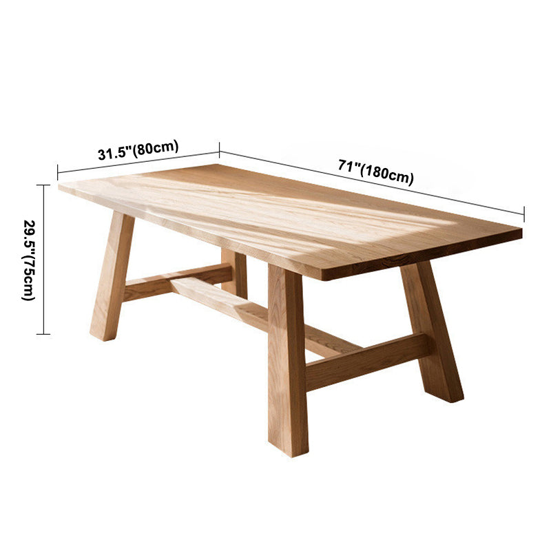 Rectangle Pine Solid Wood Table in Nature Modern Dining Table with Trestle Base for Restaurant Clearhalo ' dining_table' 'Dining Tables & Seating' 'Dining Tables' 'furn' 'furn_dining_table' 'Furniture' 'furniture_dining_table' 'Kitchen & Dining Furniture' 'kitchen&dining_furn' 'kitchen' 'kitchen_dining_table' 3923080