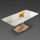 Sintered Stone Top Rectangle Table for Restaurant Luxury Dining Table with Gold Pedestal Clearhalo ' dining_table' 'Dining Tables & Seating' 'Dining Tables' 'furn' 'furn_dining_table' 'Furniture' 'furniture_dining_table' 'Kitchen & Dining Furniture' 'kitchen&dining_furn' 'kitchen' 'kitchen_dining_table' 3923104
