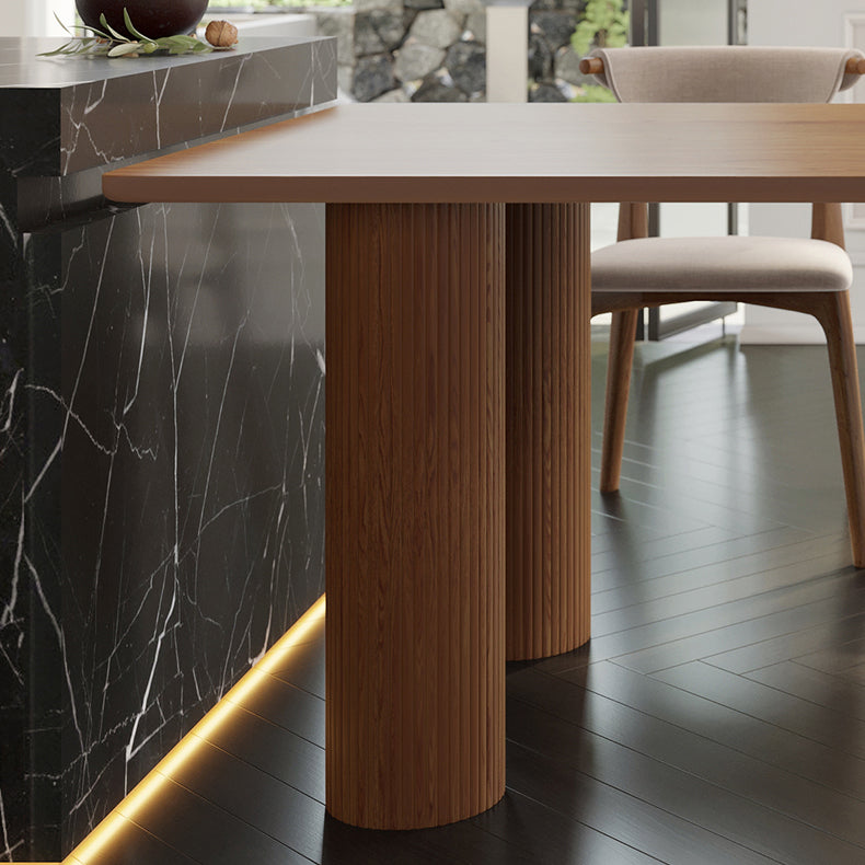 Solid Wood Contemporary Free Form Table Wood Top Dining Table for Dining Room Clearhalo ' dining_table' 'Dining Tables & Seating' 'Dining Tables' 'furn' 'furn_dining_table' 'Furniture' 'furniture_dining_table' 'Kitchen & Dining Furniture' 'kitchen&dining_furn' 'kitchen' 'kitchen_dining_table' 3923114