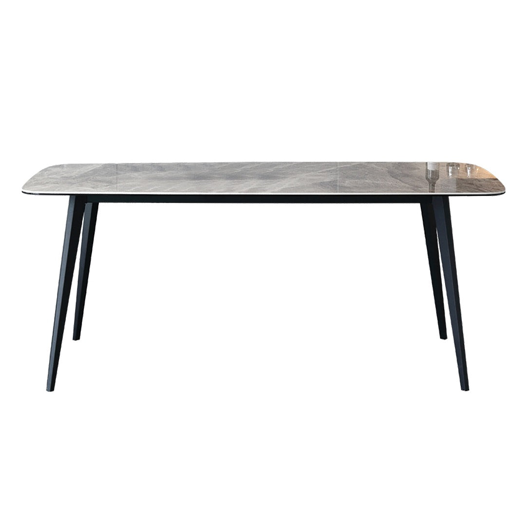 Industrial Sintered Stone Dining Table 4 Legs Metallic Base Rectangle Table for Kitchen Gray Without Chairs Clearhalo ' dining_table' 'Dining Tables & Seating' 'Dining Tables' 'furn' 'furn_dining_table' 'Furniture' 'furniture_dining_table' 'Kitchen & Dining Furniture' 'kitchen&dining_furn' 'kitchen' 'kitchen_dining_table' 3923129