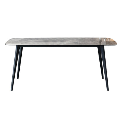 Industrial Sintered Stone Dining Table 4 Legs Metallic Base Rectangle Table for Kitchen Gray Without Chairs Clearhalo ' dining_table' 'Dining Tables & Seating' 'Dining Tables' 'furn' 'furn_dining_table' 'Furniture' 'furniture_dining_table' 'Kitchen & Dining Furniture' 'kitchen&dining_furn' 'kitchen' 'kitchen_dining_table' 3923129