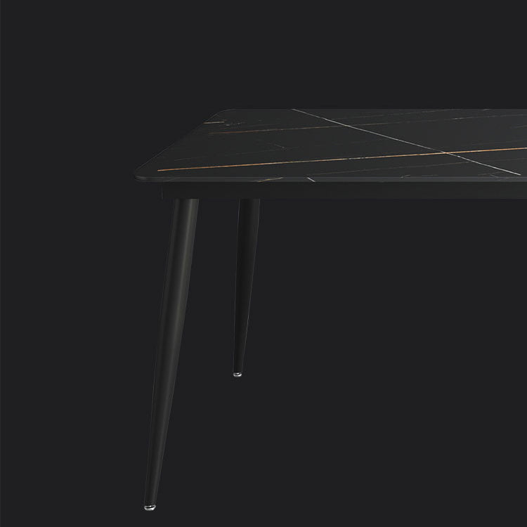 Industrial Sintered Stone Dining Table 4 Legs Metallic Base Rectangle Table for Home Clearhalo ' dining_table' 'Dining Tables & Seating' 'Dining Tables' 'furn' 'furn_dining_table' 'Furniture' 'furniture_dining_table' 'Kitchen & Dining Furniture' 'kitchen&dining_furn' 'kitchen' 'kitchen_dining_table' 3923162