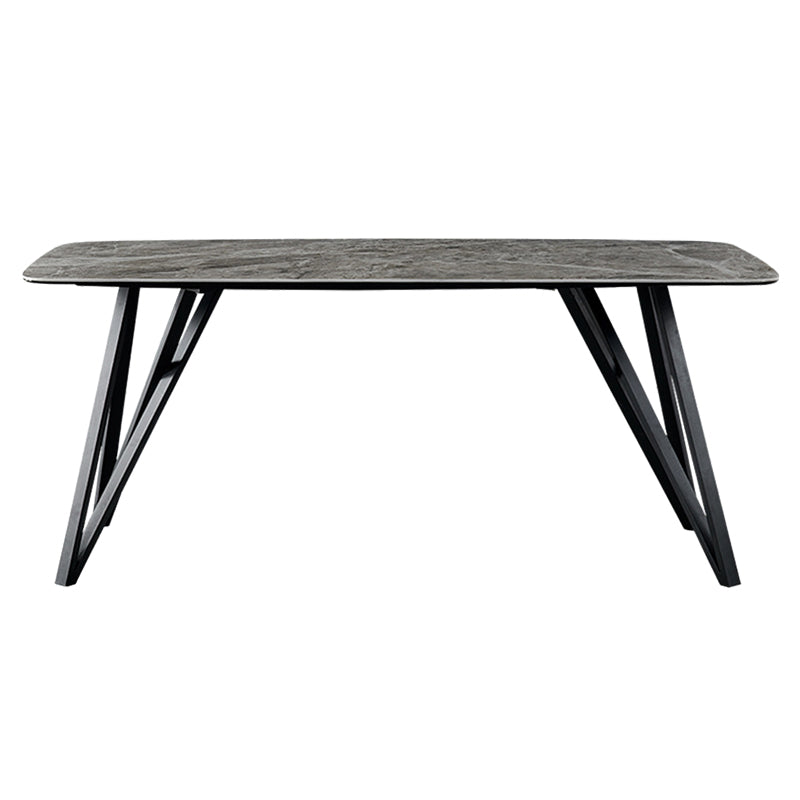 Sintered Stone Modern Rectangle Dining Table Grey Stone Top Table with 4 Legs Without Chairs Clearhalo ' dining_table' 'Dining Tables & Seating' 'Dining Tables' 'furn' 'furn_dining_table' 'Furniture' 'furniture_dining_table' 'Kitchen & Dining Furniture' 'kitchen&dining_furn' 'kitchen' 'kitchen_dining_table' 3923187