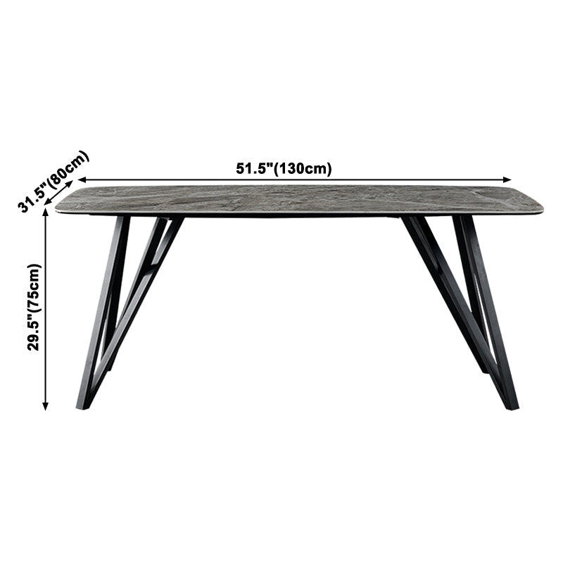 Sintered Stone Modern Rectangle Dining Table Grey Stone Top Table with 4 Legs Clearhalo ' dining_table' 'Dining Tables & Seating' 'Dining Tables' 'furn' 'furn_dining_table' 'Furniture' 'furniture_dining_table' 'Kitchen & Dining Furniture' 'kitchen&dining_furn' 'kitchen' 'kitchen_dining_table' 3923193