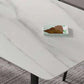 Industrial Style Home Sintered Stone Dining Table Rectangle Table with Metallic Base Clearhalo ' dining_table' 'Dining Tables & Seating' 'Dining Tables' 'furn' 'furn_dining_table' 'Furniture' 'furniture_dining_table' 'Kitchen & Dining Furniture' 'kitchen&dining_furn' 'kitchen' 'kitchen_dining_table' 3923217