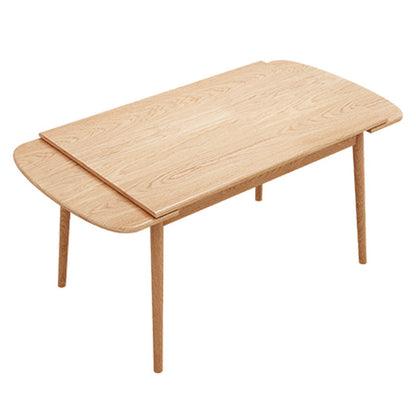 Extendable Rubber Wood Table in Nature/walnut Modern Rectangle Table with 4 Legs Natural Clearhalo ' dining_table' 'Dining Tables & Seating' 'Dining Tables' 'Furniture' 'furniture_dining_table' 'Kitchen & Dining Furniture' 'kitchen&dining_furn' 'kitchen' 'kitchen_dining_table' 3923230
