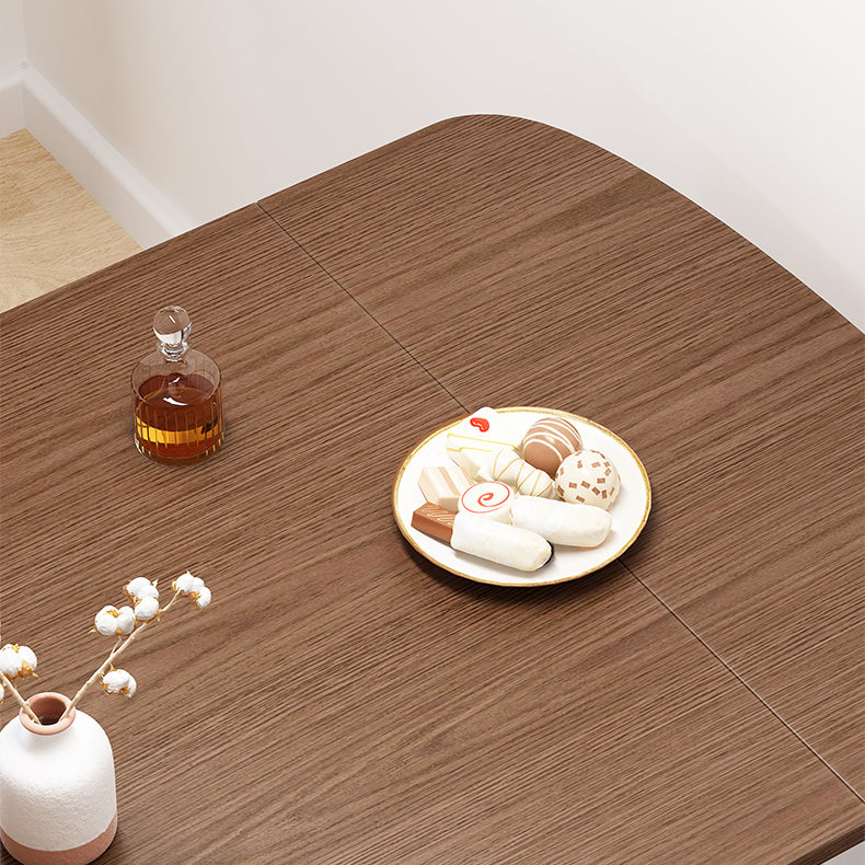 Extendable Rubber Wood Table in Nature/walnut Modern Rectangle Table with 4 Legs Clearhalo ' dining_table' 'Dining Tables & Seating' 'Dining Tables' 'Furniture' 'furniture_dining_table' 'Kitchen & Dining Furniture' 'kitchen&dining_furn' 'kitchen' 'kitchen_dining_table' 3923237