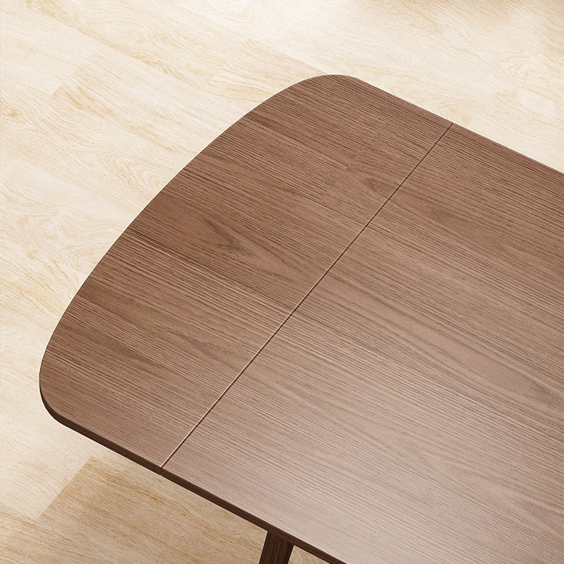 Extendable Rubber Wood Table in Nature/walnut Modern Rectangle Table with 4 Legs Clearhalo ' dining_table' 'Dining Tables & Seating' 'Dining Tables' 'Furniture' 'furniture_dining_table' 'Kitchen & Dining Furniture' 'kitchen&dining_furn' 'kitchen' 'kitchen_dining_table' 3923238