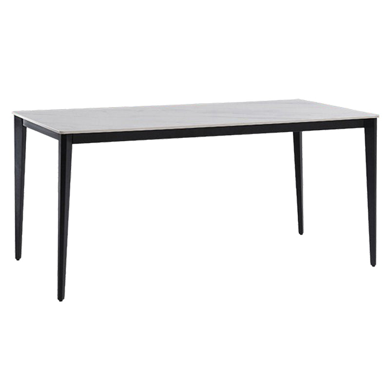 Industrial Sintered Stone Dining Scratch Resistant Table 4 Legs Base Rectangle Table for Home White Without Chairs Clearhalo ' dining_table' 'Dining Tables & Seating' 'Dining Tables' 'furn' 'furn_dining_table' 'Furniture' 'furniture_dining_table' 'Kitchen & Dining Furniture' 'kitchen&dining_furn' 'kitchen' 'kitchen_dining_table' 3923251