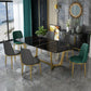 Traditional Luxury Rectangle Dining Room Table Sintered Stone Table with Trestle Base Clearhalo ' dining_table' 'Dining Tables & Seating' 'Dining Tables' 'furn' 'furn_dining_table' 'Furniture' 'furniture_dining_table' 'Kitchen & Dining Furniture' 'kitchen&dining_furn' 'kitchen' 'kitchen_dining_table' 3923304