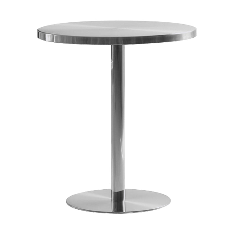 Industrial Dining Room Table Stainless Steel Table with Pedestal Table for Home Kitchen Dinner Round Without Chairs Clearhalo ' dining_table' 'Dining Tables & Seating' 'Dining Tables' 'furn' 'furn_dining_table' 'Furniture' 'furniture_dining_table' 'Kitchen & Dining Furniture' 'kitchen&dining_furn' 'kitchen' 'kitchen_dining_table' 3923310