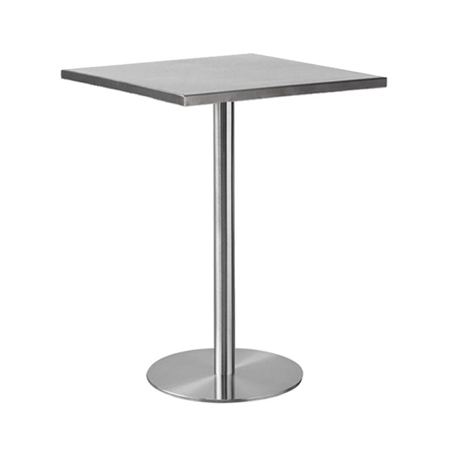 Industrial Dining Room Table Stainless Steel Table with Pedestal Table for Home Kitchen Dinner Square Without Chairs Clearhalo ' dining_table' 'Dining Tables & Seating' 'Dining Tables' 'furn' 'furn_dining_table' 'Furniture' 'furniture_dining_table' 'Kitchen & Dining Furniture' 'kitchen&dining_furn' 'kitchen' 'kitchen_dining_table' 3923314