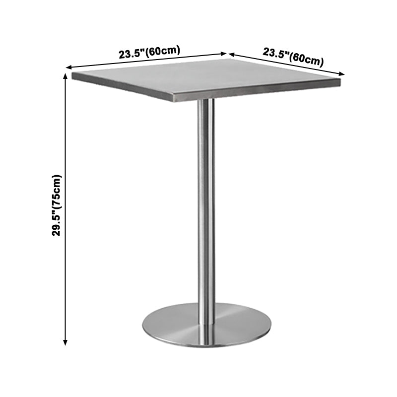 Industrial Dining Room Table Stainless Steel Table with Pedestal Table for Home Kitchen Dinner Clearhalo ' dining_table' 'Dining Tables & Seating' 'Dining Tables' 'furn' 'furn_dining_table' 'Furniture' 'furniture_dining_table' 'Kitchen & Dining Furniture' 'kitchen&dining_furn' 'kitchen' 'kitchen_dining_table' 3923325