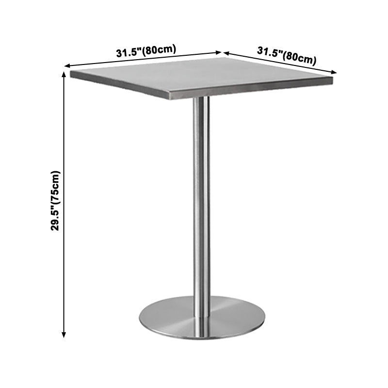 Industrial Dining Room Table Stainless Steel Table with Pedestal Table for Home Kitchen Dinner Clearhalo ' dining_table' 'Dining Tables & Seating' 'Dining Tables' 'furn' 'furn_dining_table' 'Furniture' 'furniture_dining_table' 'Kitchen & Dining Furniture' 'kitchen&dining_furn' 'kitchen' 'kitchen_dining_table' 3923327