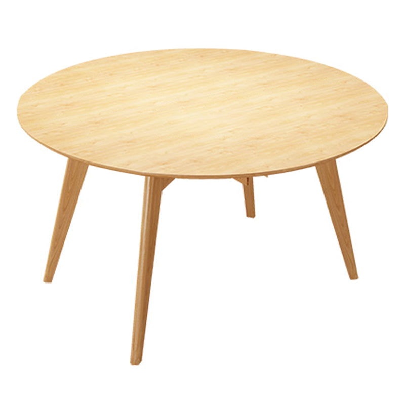 Extendable Round Dining Table for Restaurant Modern Rubber Wood Table with 4 Legs Natural Without Chairs Clearhalo ' dining_table' 'Dining Tables & Seating' 'Dining Tables' 'furn' 'furn_dining_table' 'Furniture' 'furniture_dining_table' 'Kitchen & Dining Furniture' 'kitchen&dining_furn' 'kitchen' 'kitchen_dining_table' 3923329