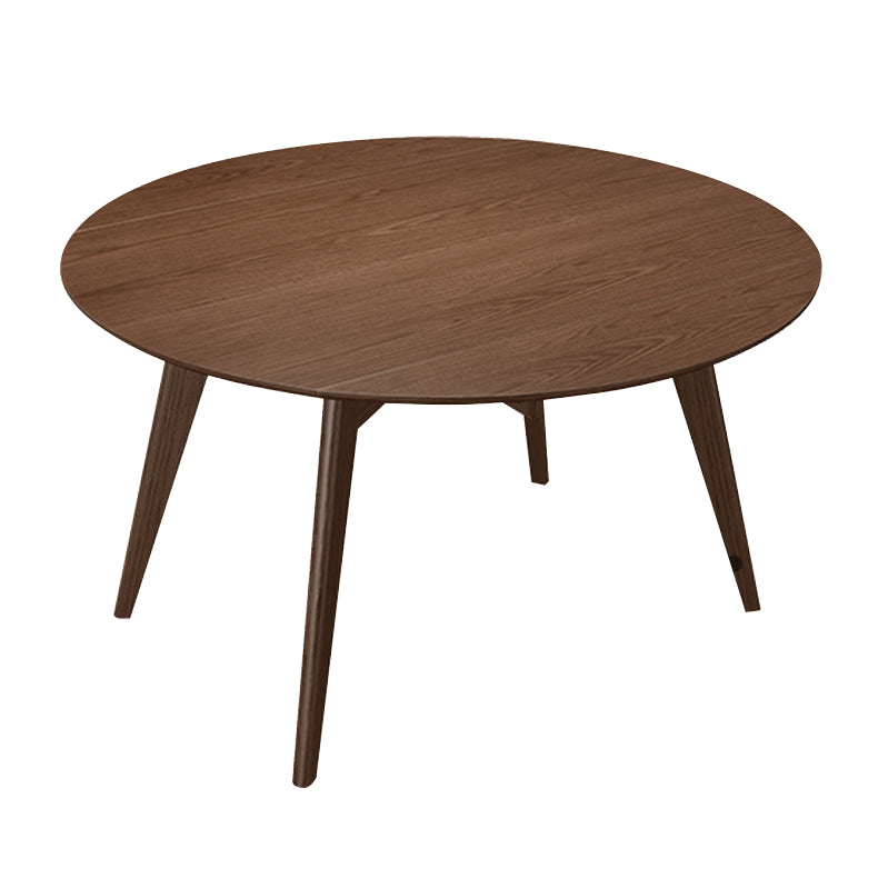 Extendable Round Dining Table for Restaurant Modern Rubber Wood Table with 4 Legs Brown Without Chairs Clearhalo ' dining_table' 'Dining Tables & Seating' 'Dining Tables' 'furn' 'furn_dining_table' 'Furniture' 'furniture_dining_table' 'Kitchen & Dining Furniture' 'kitchen&dining_furn' 'kitchen' 'kitchen_dining_table' 3923333