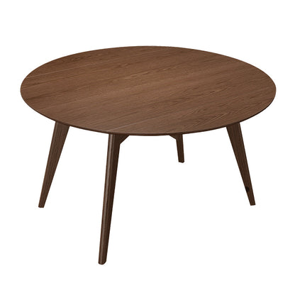 Extendable Round Dining Table for Restaurant Modern Rubber Wood Table with 4 Legs Brown Without Chairs Clearhalo ' dining_table' 'Dining Tables & Seating' 'Dining Tables' 'furn' 'furn_dining_table' 'Furniture' 'furniture_dining_table' 'Kitchen & Dining Furniture' 'kitchen&dining_furn' 'kitchen' 'kitchen_dining_table' 3923333