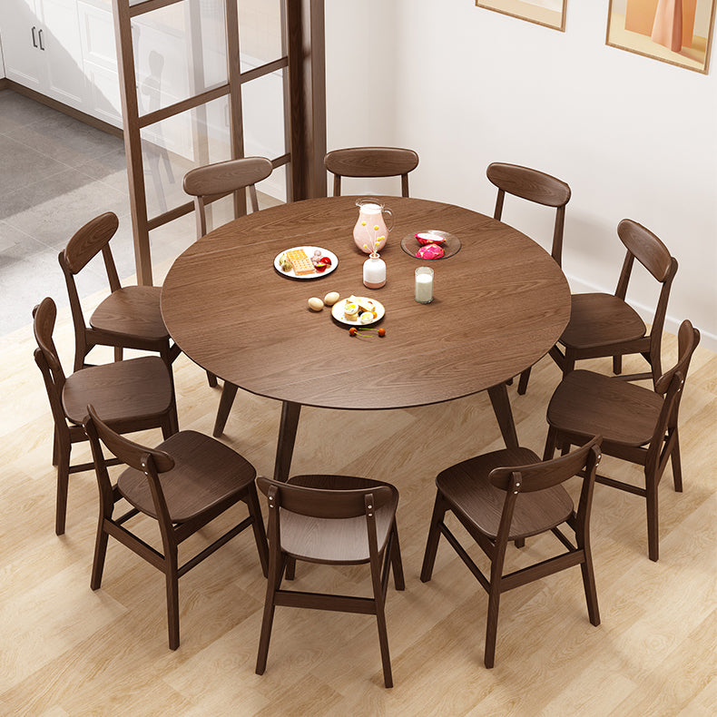 Extendable Round Dining Table for Restaurant Modern Rubber Wood Table with 4 Legs Clearhalo ' dining_table' 'Dining Tables & Seating' 'Dining Tables' 'furn' 'furn_dining_table' 'Furniture' 'furniture_dining_table' 'Kitchen & Dining Furniture' 'kitchen&dining_furn' 'kitchen' 'kitchen_dining_table' 3923338