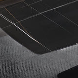 Black Sintered Stone Top Rectangle Dining Table Industrial Kitchen Table with Pedestal Base Clearhalo ' dining_table' 'Dining Tables & Seating' 'Dining Tables' 'furn' 'furn_dining_table' 'Furniture' 'furniture_dining_table' 'Kitchen & Dining Furniture' 'kitchen&dining_furn' 'kitchen' 'kitchen_dining_table' 3923351