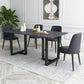 Industrial Dining Table Sintered Stone Table with Black Double Pedestal for Dining Room Clearhalo ' dining_table' 'Dining Tables & Seating' 'Dining Tables' 'furn' 'furn_dining_table' 'Furniture' 'furniture_dining_table' 'Kitchen & Dining Furniture' 'kitchen&dining_furn' 'kitchen' 'kitchen_dining_table' 3923358