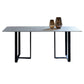 Industrial Dining Table Sintered Stone Table with Black Double Pedestal for Dining Room Gray Without Chairs Clearhalo ' dining_table' 'Dining Tables & Seating' 'Dining Tables' 'furn' 'furn_dining_table' 'Furniture' 'furniture_dining_table' 'Kitchen & Dining Furniture' 'kitchen&dining_furn' 'kitchen' 'kitchen_dining_table' 3923359