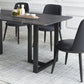 Industrial Dining Table Sintered Stone Table with Black Double Pedestal for Dining Room Clearhalo ' dining_table' 'Dining Tables & Seating' 'Dining Tables' 'furn' 'furn_dining_table' 'Furniture' 'furniture_dining_table' 'Kitchen & Dining Furniture' 'kitchen&dining_furn' 'kitchen' 'kitchen_dining_table' 3923364