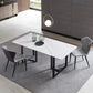 Industrial Dining Table Sintered Stone Table with Black Double Pedestal for Dining Room Clearhalo ' dining_table' 'Dining Tables & Seating' 'Dining Tables' 'furn' 'furn_dining_table' 'Furniture' 'furniture_dining_table' 'Kitchen & Dining Furniture' 'kitchen&dining_furn' 'kitchen' 'kitchen_dining_table' 3923371