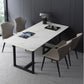 Industrial Dining Table Sintered Stone Table with Black Double Pedestal for Dining Room Clearhalo ' dining_table' 'Dining Tables & Seating' 'Dining Tables' 'furn' 'furn_dining_table' 'Furniture' 'furniture_dining_table' 'Kitchen & Dining Furniture' 'kitchen&dining_furn' 'kitchen' 'kitchen_dining_table' 3923373