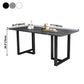 Industrial Dining Table Sintered Stone Table with Black Double Pedestal for Dining Room Clearhalo ' dining_table' 'Dining Tables & Seating' 'Dining Tables' 'furn' 'furn_dining_table' 'Furniture' 'furniture_dining_table' 'Kitchen & Dining Furniture' 'kitchen&dining_furn' 'kitchen' 'kitchen_dining_table' 3923376