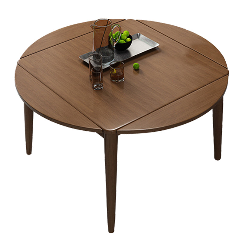 Extendable Round Dining Table Modern Adjustable Square Wooden Table with 4 Legs Brown Without Chairs Clearhalo ' dining_table' 'Dining Tables & Seating' 'Dining Tables' 'furn' 'furn_dining_table' 'Furniture' 'furniture_dining_table' 'Kitchen & Dining Furniture' 'kitchen&dining_furn' 'kitchen' 'kitchen_dining_table' 3923382