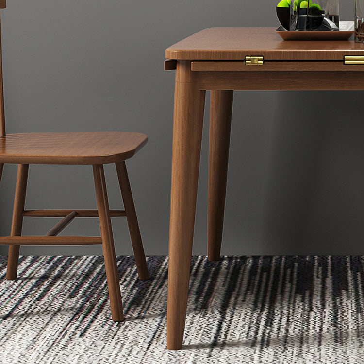 Extendable Round Dining Table Modern Adjustable Square Wooden Table with 4 Legs Clearhalo ' dining_table' 'Dining Tables & Seating' 'Dining Tables' 'furn' 'furn_dining_table' 'Furniture' 'furniture_dining_table' 'Kitchen & Dining Furniture' 'kitchen&dining_furn' 'kitchen' 'kitchen_dining_table' 3923385