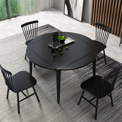 Extendable Round Dining Table Modern Adjustable Square Wooden Table with 4 Legs Black Without Chairs Clearhalo ' dining_table' 'Dining Tables & Seating' 'Dining Tables' 'furn' 'furn_dining_table' 'Furniture' 'furniture_dining_table' 'Kitchen & Dining Furniture' 'kitchen&dining_furn' 'kitchen' 'kitchen_dining_table' 3923386