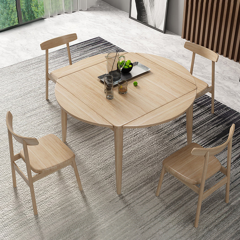 Extendable Round Dining Table Modern Adjustable Square Wooden Table with 4 Legs Natural Without Chairs Clearhalo ' dining_table' 'Dining Tables & Seating' 'Dining Tables' 'furn' 'furn_dining_table' 'Furniture' 'furniture_dining_table' 'Kitchen & Dining Furniture' 'kitchen&dining_furn' 'kitchen' 'kitchen_dining_table' 3923387