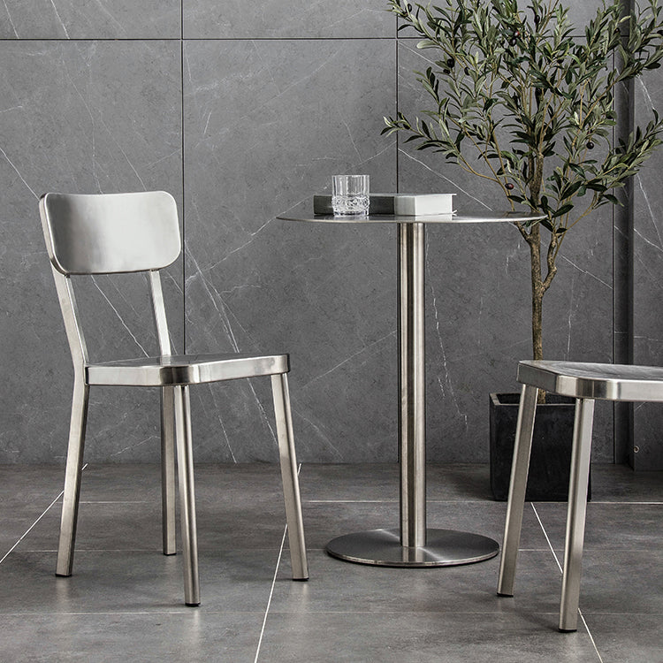 Metal Industrial Dining Table Stainless Steel Table for Kitchen and Dining Room Clearhalo ' dining_table' 'Dining Tables & Seating' 'Dining Tables' 'furn' 'furn_dining_table' 'Furniture' 'furniture_dining_table' 'Kitchen & Dining Furniture' 'kitchen&dining_furn' 'kitchen' 'kitchen_dining_table' 3923393