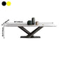Industrial Sintered Stone Top Table Dining Table Rectangle Table with Metal Pedestal Clearhalo ' dining_table' 'Dining Tables & Seating' 'Dining Tables' 'furn' 'furn_dining_table' 'Furniture' 'furniture_dining_table' 'Kitchen & Dining Furniture' 'kitchen&dining_furn' 'kitchen' 'kitchen_dining_table' 3923433