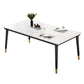 Traditional Luxury Rectangle Dining Room Table Sintered Stone Table with 4 Black Legs White Gold Without Chairs Clearhalo ' dining_table' 'Dining Tables & Seating' 'Dining Tables' 'furn' 'furn_dining_table' 'Furniture' 'furniture_dining_table' 'Kitchen & Dining Furniture' 'kitchen&dining_furn' 'kitchen' 'kitchen_dining_table' 3923440