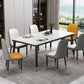 Traditional Luxury Rectangle Dining Room Table Sintered Stone Table with 4 Black Legs Clearhalo ' dining_table' 'Dining Tables & Seating' 'Dining Tables' 'furn' 'furn_dining_table' 'Furniture' 'furniture_dining_table' 'Kitchen & Dining Furniture' 'kitchen&dining_furn' 'kitchen' 'kitchen_dining_table' 3923445