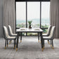 Traditional Luxury Rectangle Dining Room Table Sintered Stone Table with 4 Black Legs Clearhalo ' dining_table' 'Dining Tables & Seating' 'Dining Tables' 'furn' 'furn_dining_table' 'Furniture' 'furniture_dining_table' 'Kitchen & Dining Furniture' 'kitchen&dining_furn' 'kitchen' 'kitchen_dining_table' 3923447