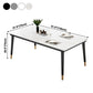 Traditional Luxury Rectangle Dining Room Table Sintered Stone Table with 4 Black Legs Clearhalo ' dining_table' 'Dining Tables & Seating' 'Dining Tables' 'furn' 'furn_dining_table' 'Furniture' 'furniture_dining_table' 'Kitchen & Dining Furniture' 'kitchen&dining_furn' 'kitchen' 'kitchen_dining_table' 3923450