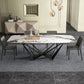 Simplicity Rectangle Dining Room Table Sintered Stone Table with Black Pedestal Base Clearhalo ' dining_table' 'Dining Tables & Seating' 'Dining Tables' 'furn' 'furn_dining_table' 'Furniture' 'furniture_dining_table' 'Kitchen & Dining Furniture' 'kitchen&dining_furn' 'kitchen' 'kitchen_dining_table' 3923454