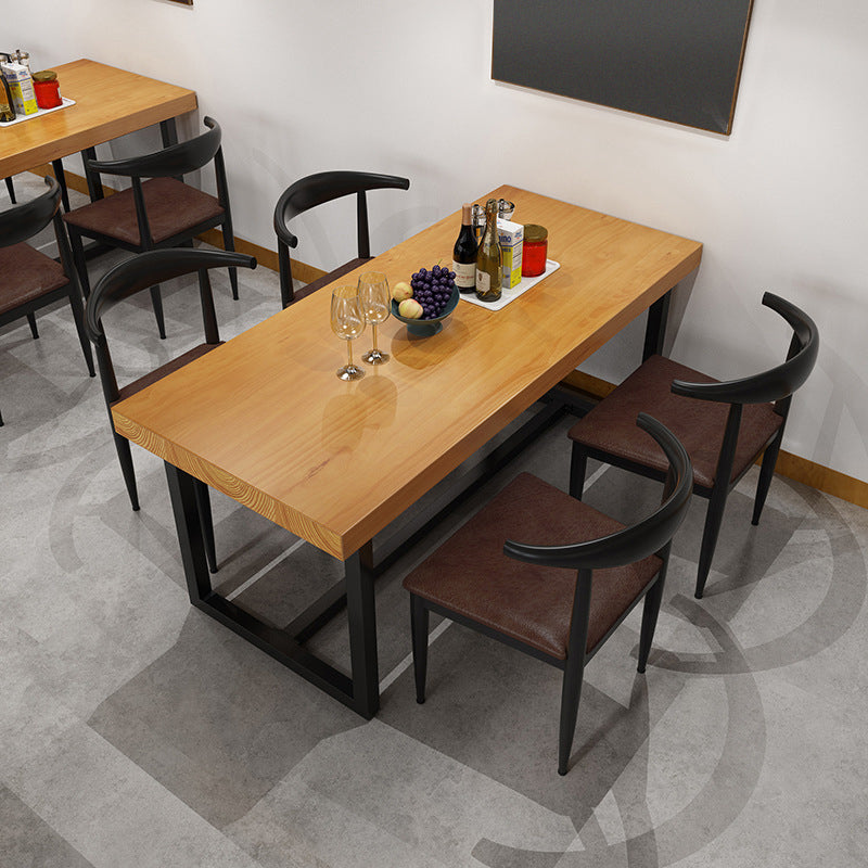 Industrial Rectangle Dining Room Table Solid Wood Table with Trestle Base Clearhalo ' dining_table' 'Dining Tables & Seating' 'Dining Tables' 'furn' 'furn_dining_table' 'Furniture' 'furniture_dining_table' 'Kitchen & Dining Furniture' 'kitchen&dining_furn' 'kitchen' 'kitchen_dining_table' 3923467